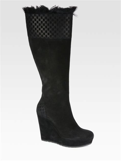 gucci wedge gg|gucci wedge boots.